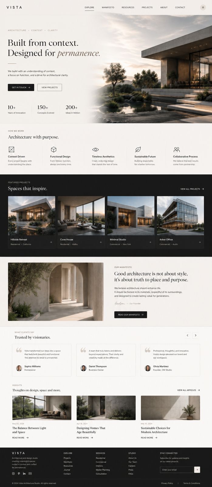 Vista architecture studio website